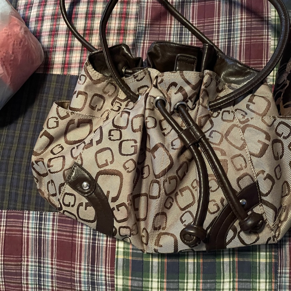 Guess draw string purse